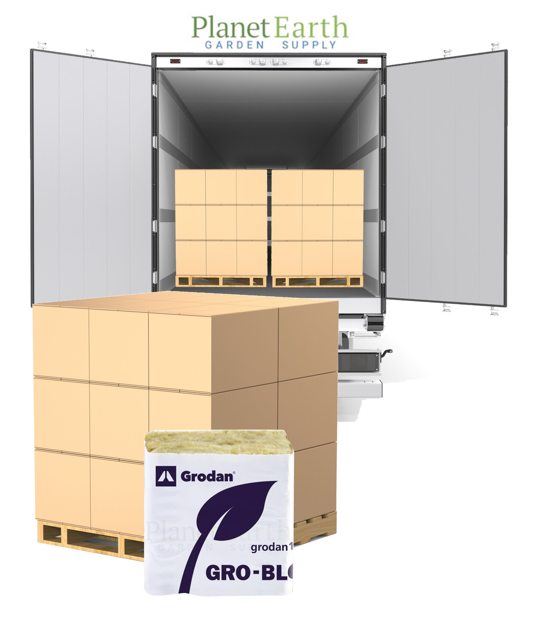 Grodan Gro-Block Improved Uni-Block (8 inches x 8 inches x 4 inches) No Hole, Full Truckload