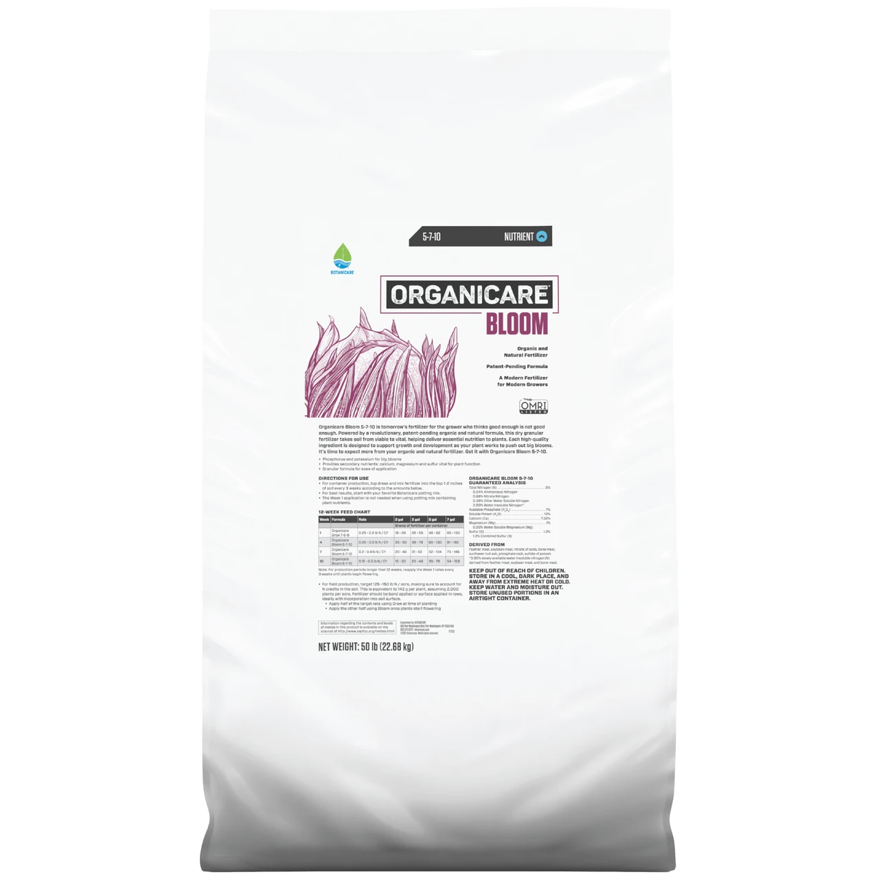 Botanicare Organicare Bloom (50 pound bag) in Bulk (733774) UPC 20757900337746 (2)