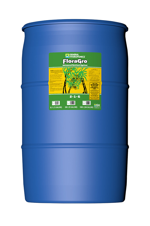 General Hydroponics FloraGro 2-1-6 (55 gallons) in bulk (718060) UPC 793094014281