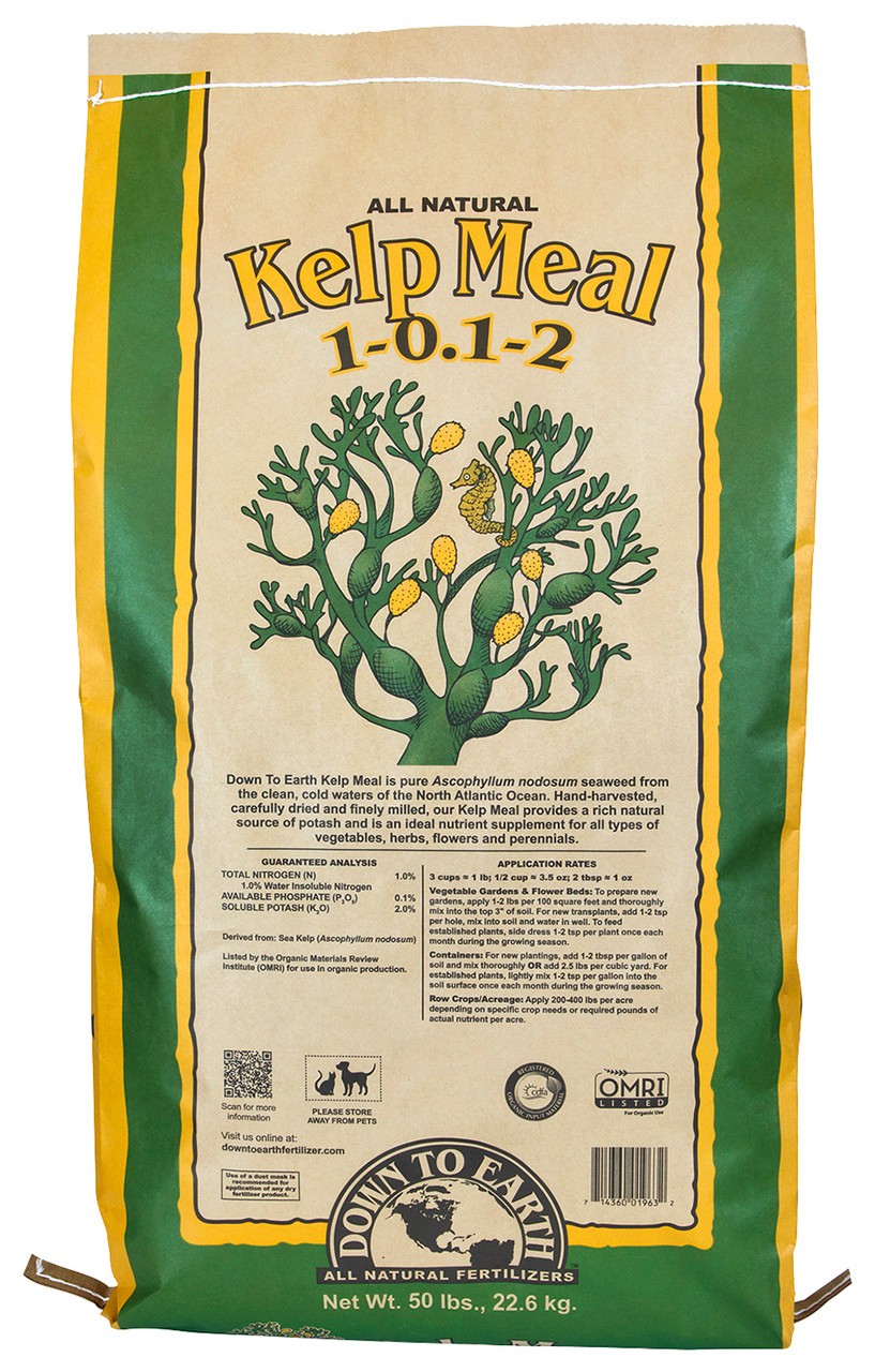 Down To Earth Kelp Meal 1-0.1-2 (20 pound bags) in Bulk (723730) UPC 40714360019630 (2)
