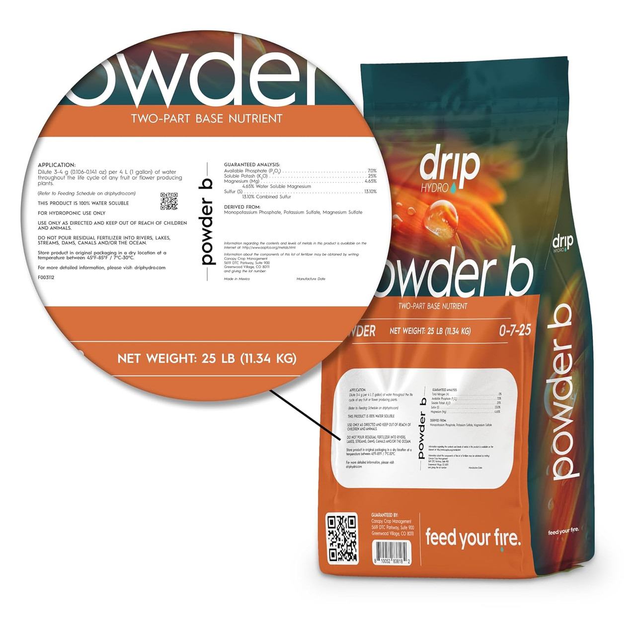 Drip Hydro Powder B (25 pound bag) (2)