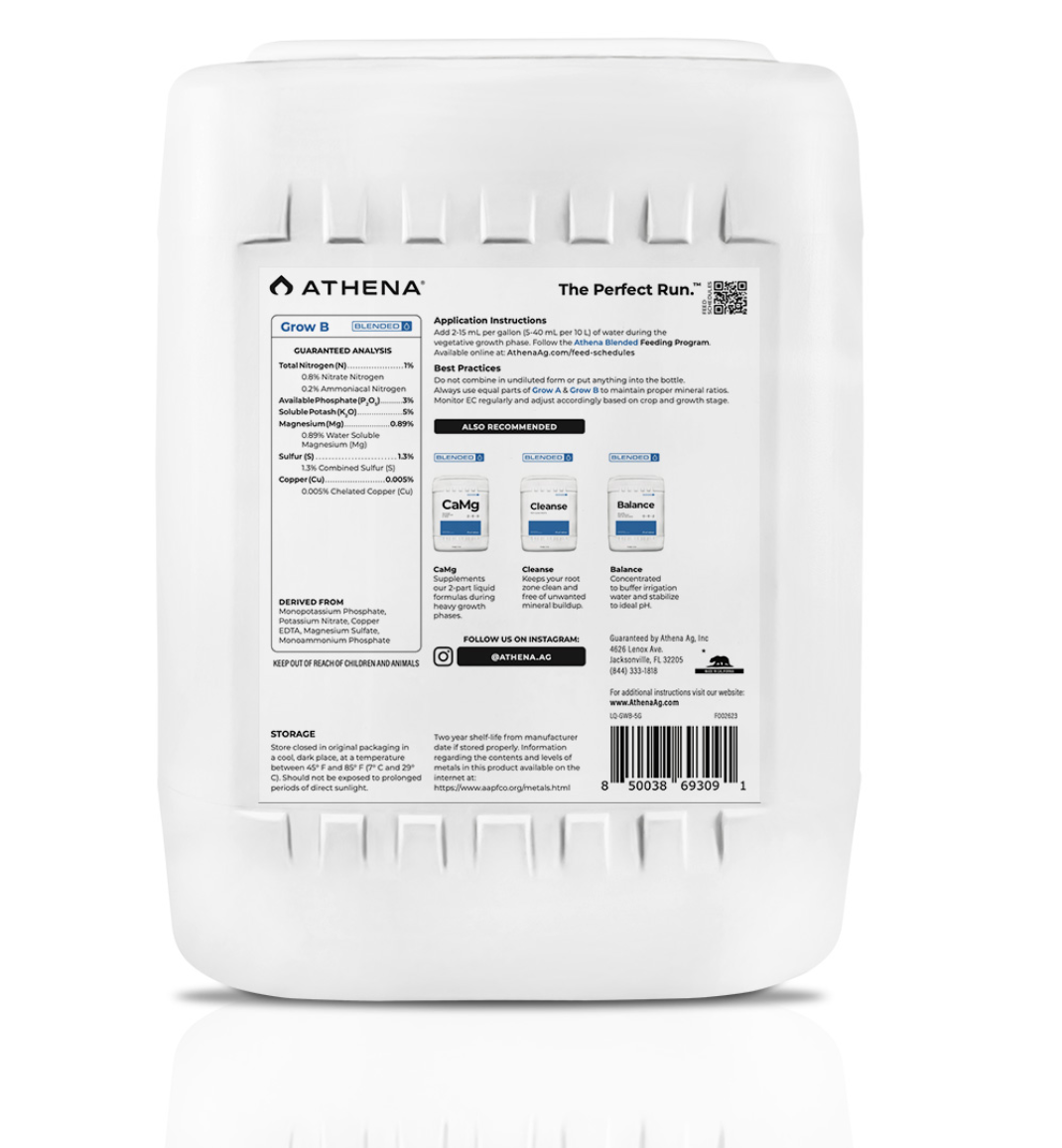 Athena Grow B Blended Line 1-3-5 Liquid (5 gallon) in Bulk (2)