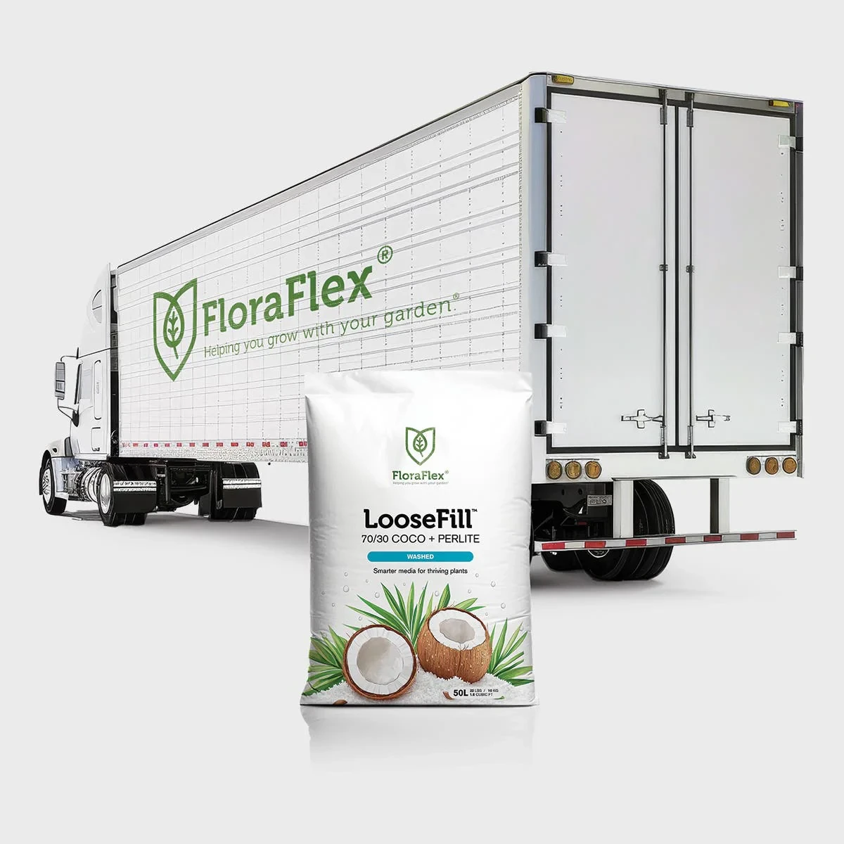FloraFlex Washed 50 Liter LooseFill Bags, 70/30 Coco + Perlite Full Truckload