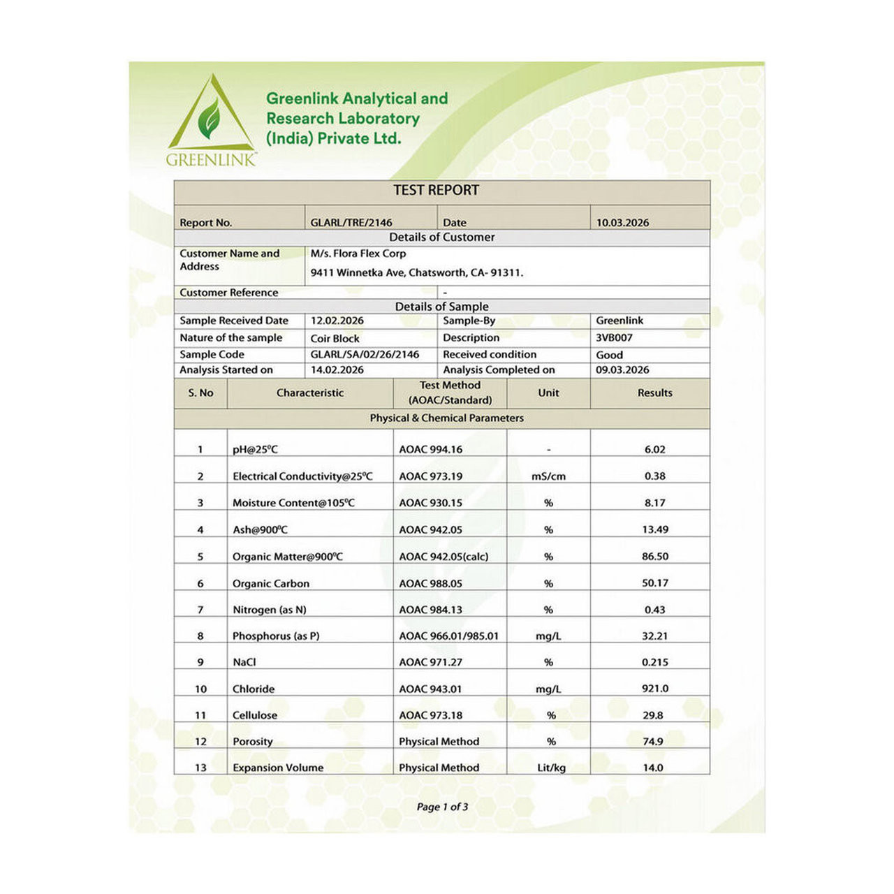 FloraFlex Coco Coir Test Report (1)