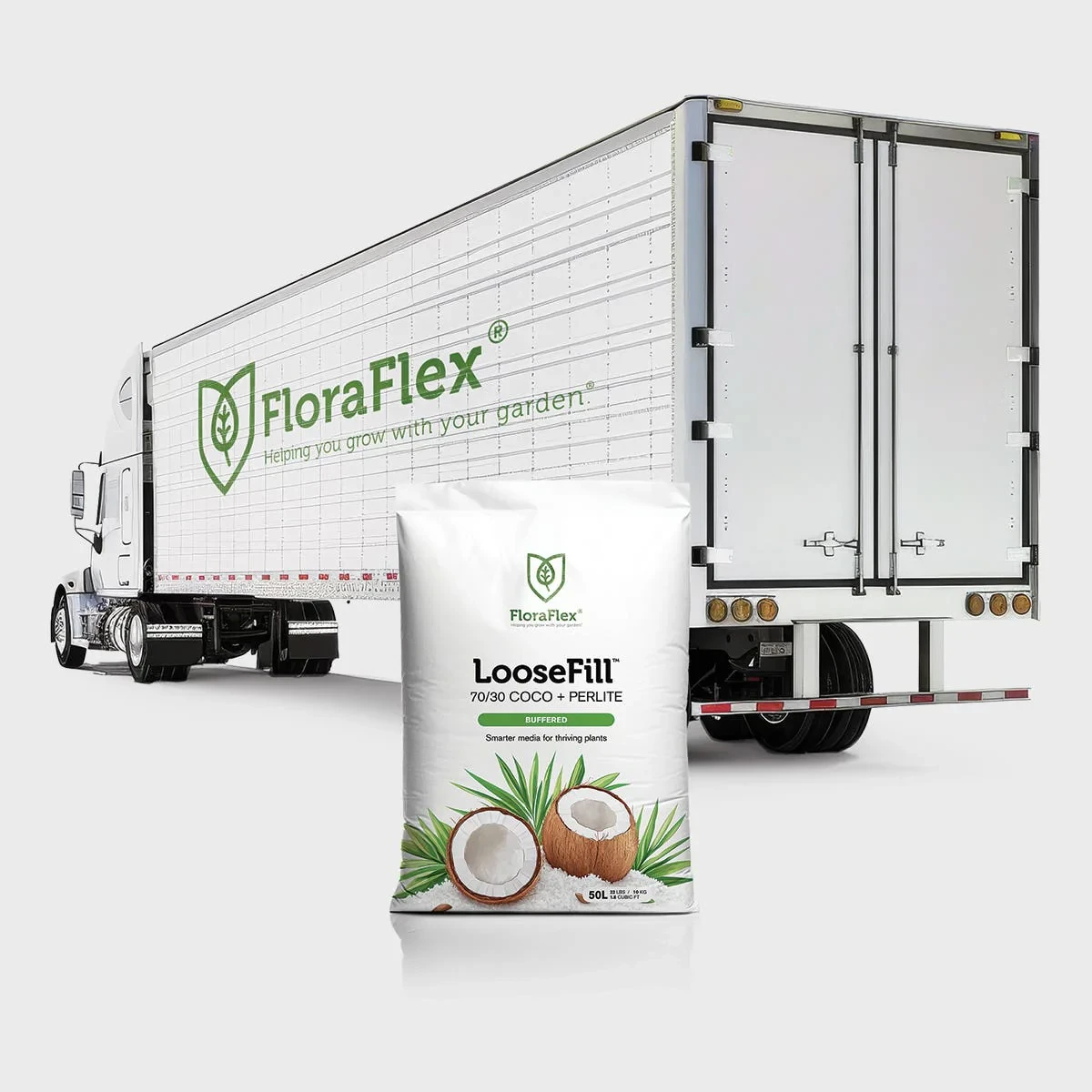 FloraFlex Buffered 50 Liter LooseFill Bags, 70/30 Coco + Perlite, Full Truckload