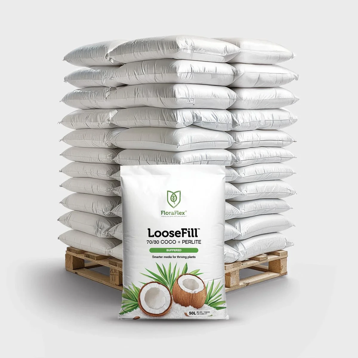 FloraFlex Buffered 50 Liter LooseFill Bags, 70/30 Coco + Perlite, Full Truckload(3)