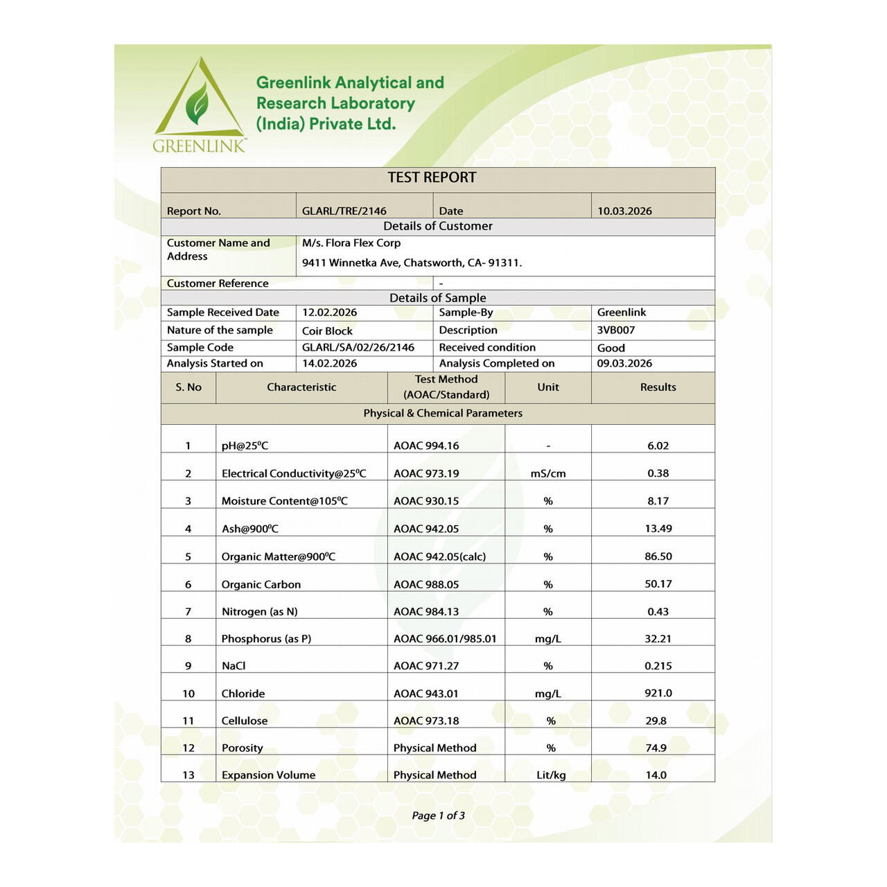 FloraFlex Coco Coir Test Report (1)