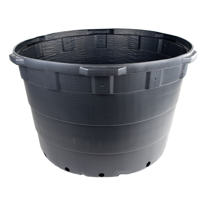 The HC Companies Thermoformed Black Plastic Round Blow Molded Pots (65 Gallons) in Bulk
