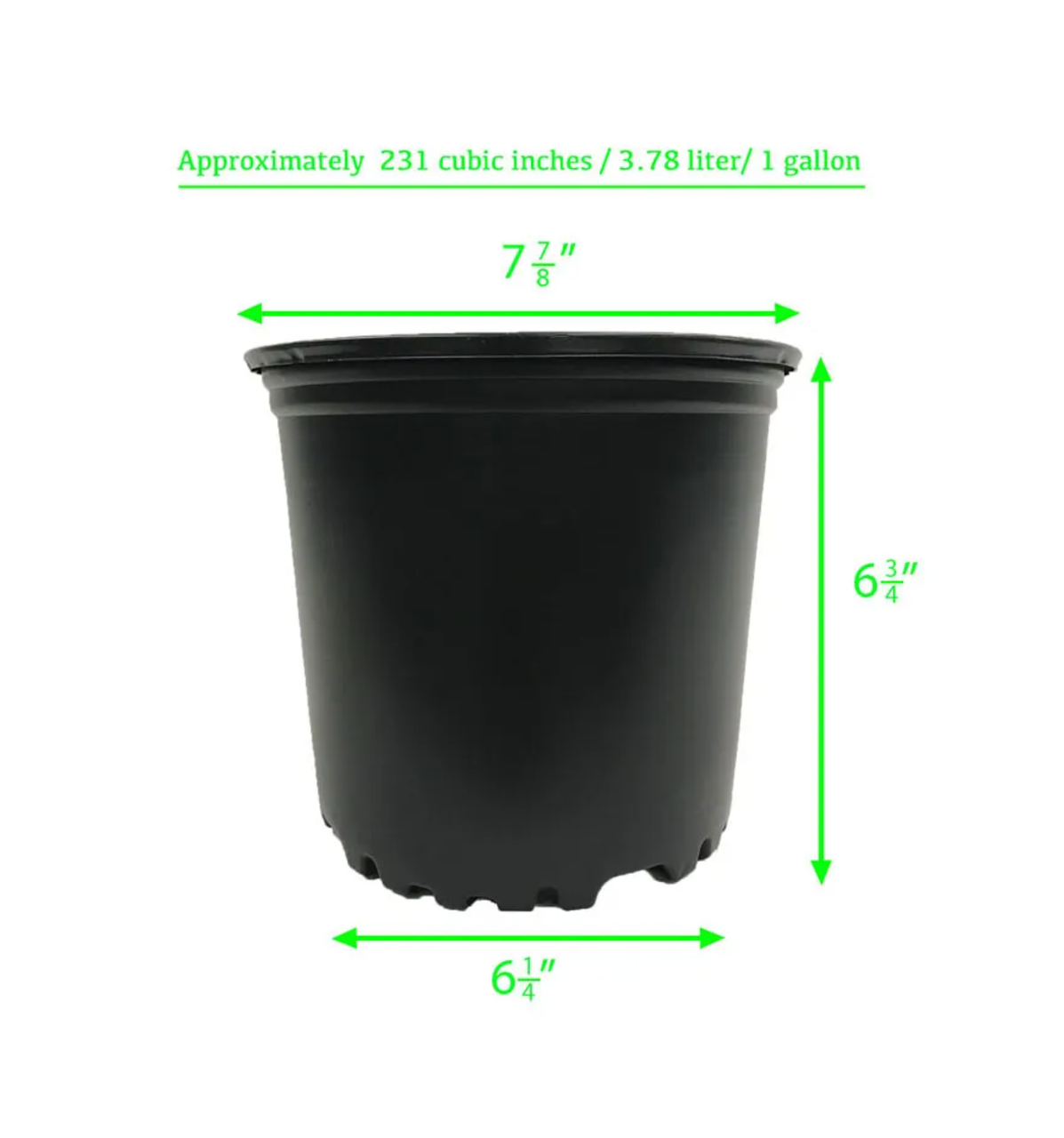The Harvest Company Round Black Plastic Nursery Pots (1 Gallon) in in Bulk (2)