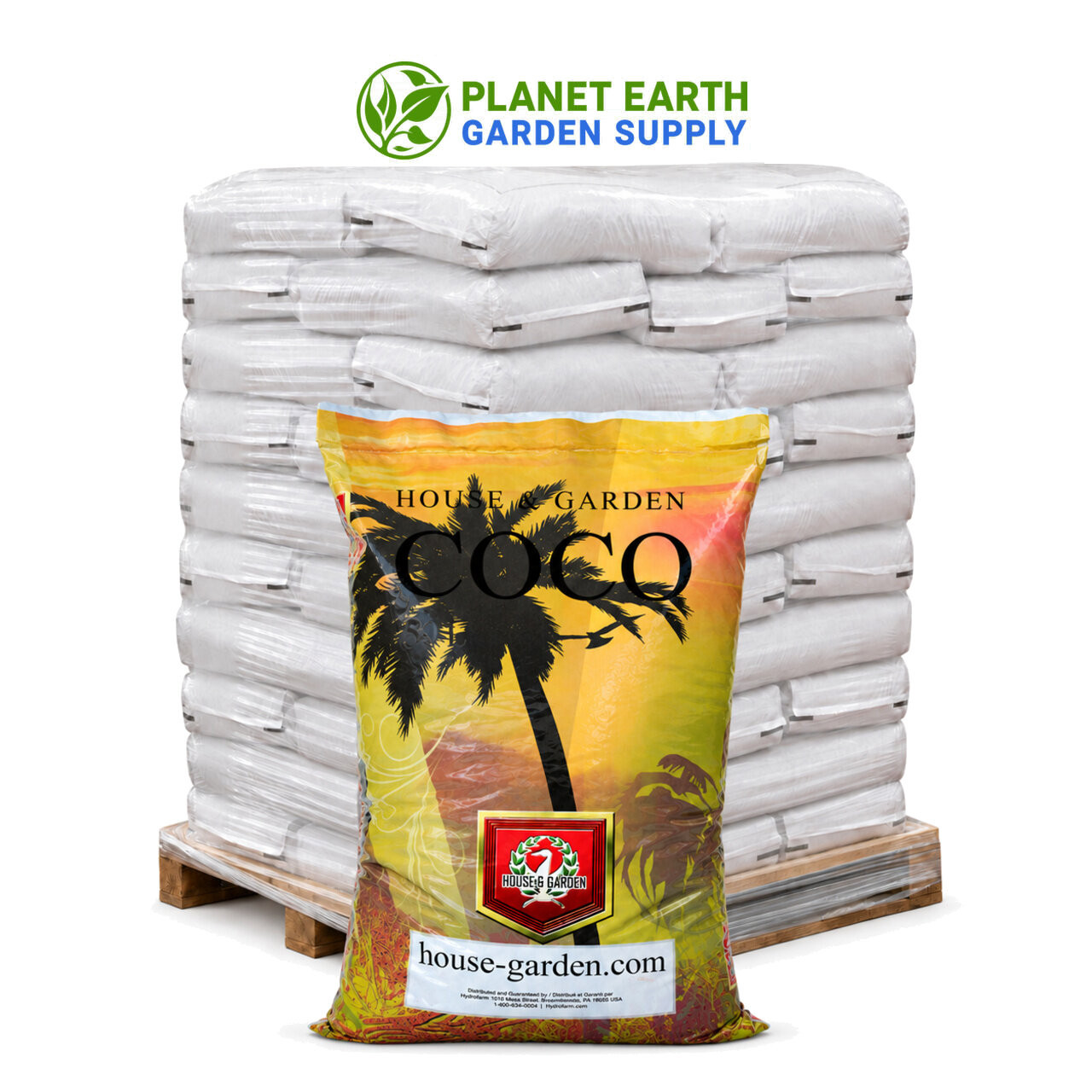 House & Garden Coco 1.75 cubic feet bags in bulk for hydroponic growing at PlanetEarthGardenSupply.com.