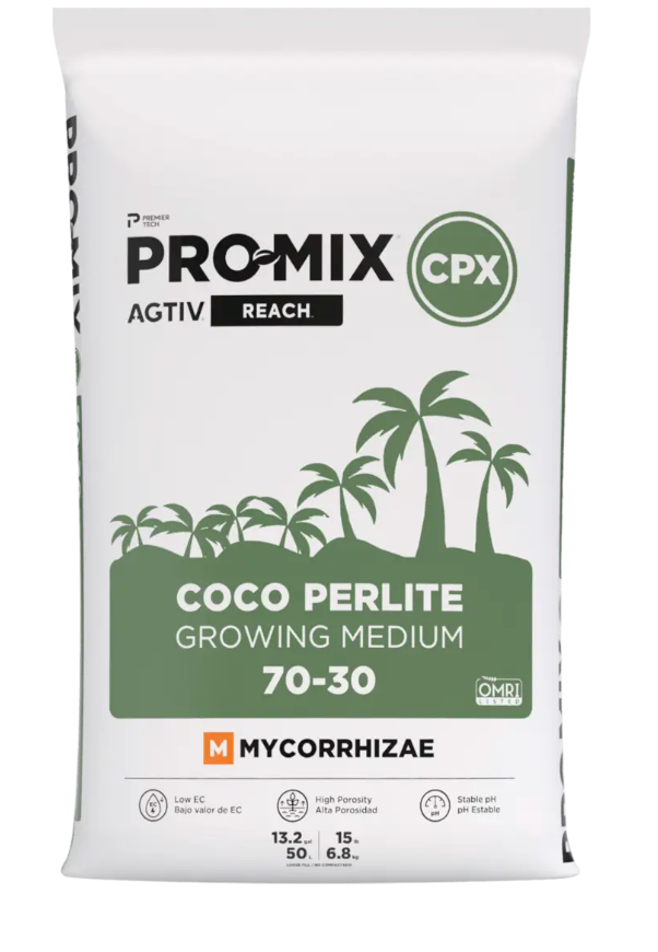Premier Tech Horticulture PRO-MIX CPX AGTIV AGTIV REACH 70/30 Coco + Perlite OMRI-Listed Growing Medium (50 Liter Bags) in Bulk (2)