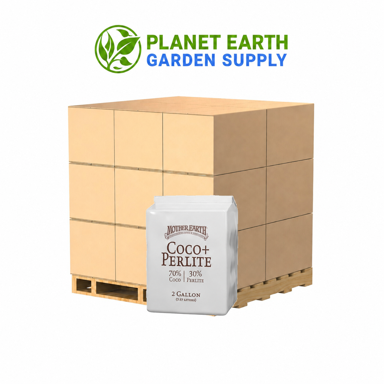 Bulk Mother Earth Coco + Perlite 2-gallon bags deliver premium hydroponic growing media at PlanetEarthGardenSupply.com.
