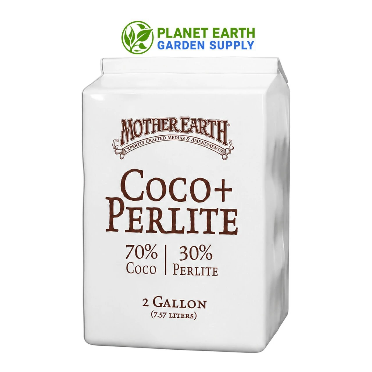 Shop Mother Earth Coco + Perlite prefilled 2-gallon bags for greenhouse planting at PlanetEarthGardenSupply.com.
