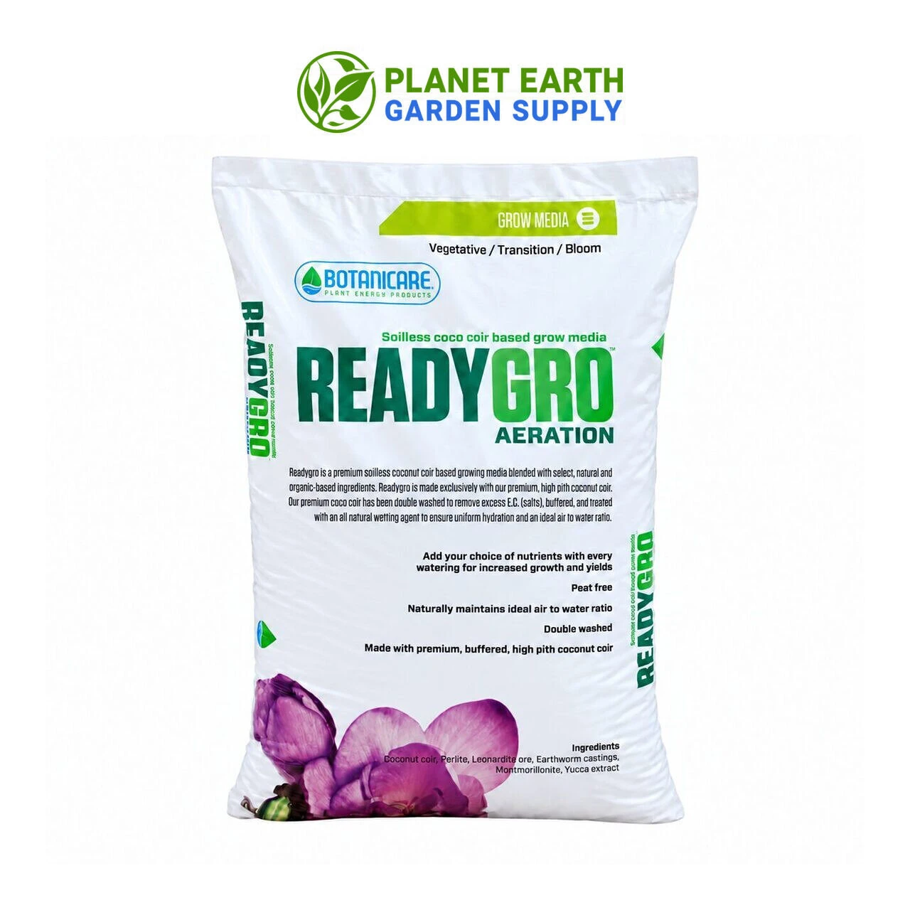 Botanicare ReadyGro Aeration pallet holds two 2 cubic yard totes of soilless growing medium.