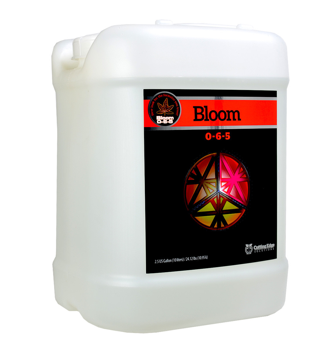 Bloom (2.5 gallons) is phosphorus for improving flower production, as well as to encourage the plant to shift its hormonal signals from vegetative to flowering.