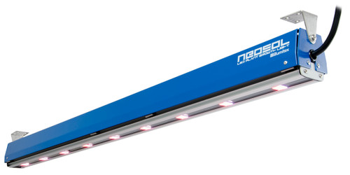 Illumitex NeoSol 50W LED Plant Growth Fixture (ILNS50) from the opposite angle, LED lights powered on.