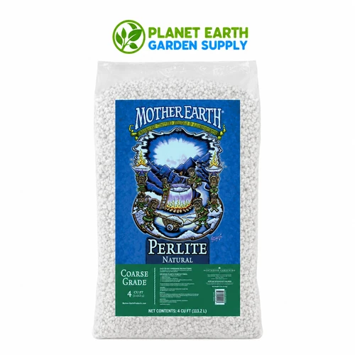 Bulk Mother Earth Coarse Perlite 4-cubic-foot bags maximize root aeration and growing media drainage at PlanetEarthGardenSupply.com