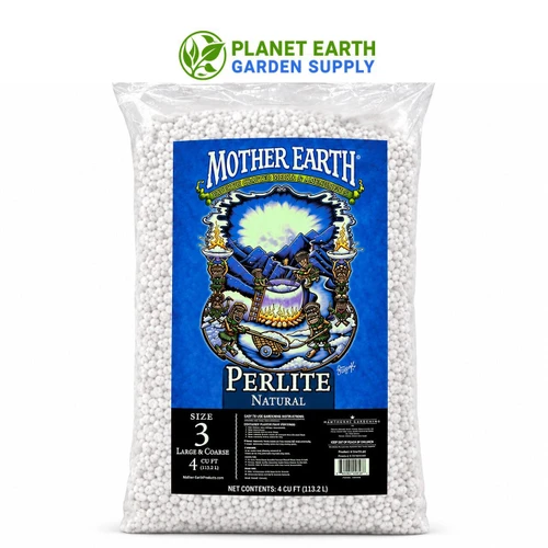 Professional-grade Mother Earth Perlite #3 four-cubic-foot bags are available in bulk from PlanetEarthGardenSupply.com.