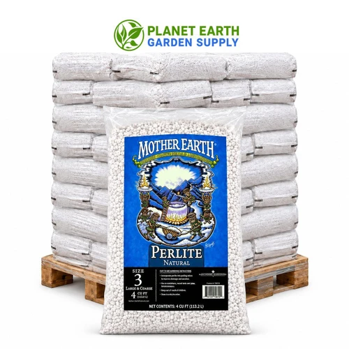 Bulk Mother Earth Perlite #3 4-cubic-foot bags for professional growing media applications at PlanetEarthGardenSupply.com.
