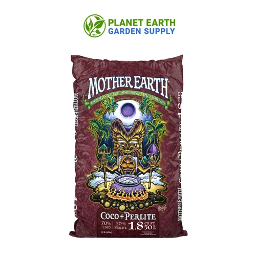 Bulk Mother Earth Coco + Perlite 1.8-cubic-foot bags deliver aerated growing media for commercial cultivation at PlanetEarthGardenSupply.com.