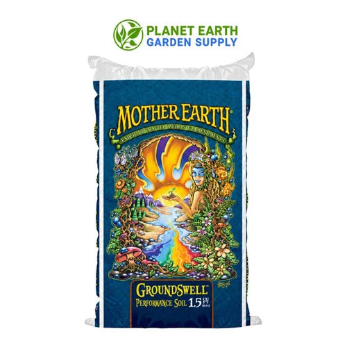 Bulk Mother Earth Groundswell 1.5-cubic-foot soil bags provide high-aeration growing media for commercial cultivation at PlanetEarthGardenSupply.com