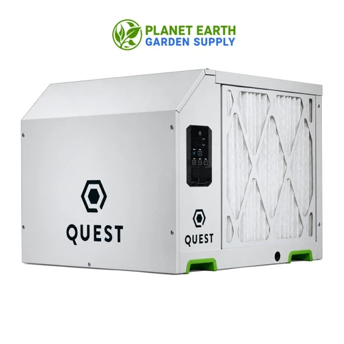 Quest 155 high efficiency overhead dehumidifier, 155 pints daily, 120 volts, available at PlanetEarthGardenSupply.com.