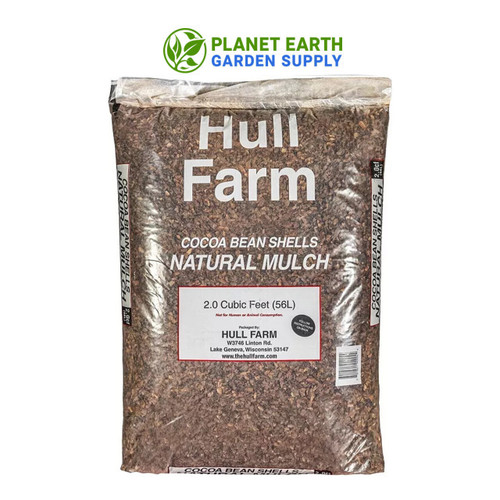 Shop Hull Farm Cocoa Shell Mulch, 2 cubic foot bags in bulk, with free shipping at PlanetEarthGardenSupply.com.