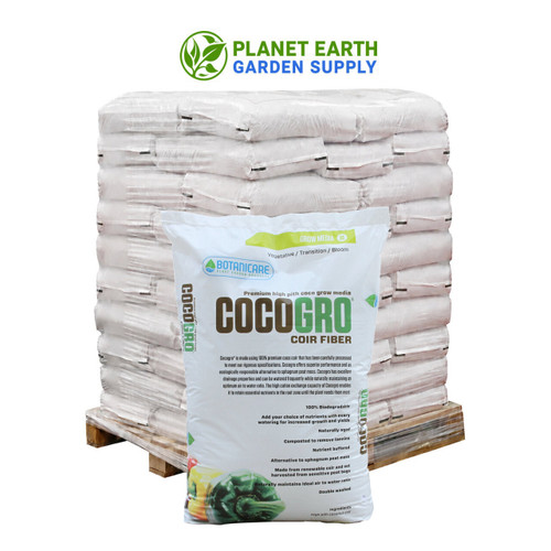 Bulk Botanicare CocoGro truckload containing 1,300 bags and 2,275 cubic feet of coconut coir.