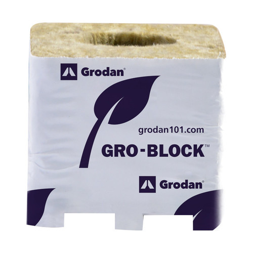 Grodan Improved 4 Block (3 inches x 3 inches x 2.5 inches) no hole, shrink wrapped, on strip, case of 384 in Bulk (713008) UPC 774783495673 (2)
