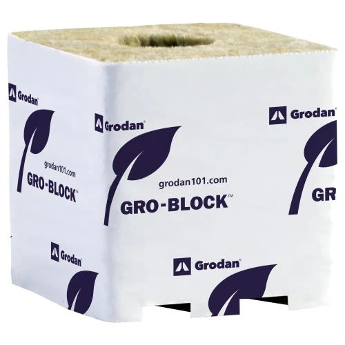 Grodan Pro Improved 10 Block (4 inches x 4 inches x 4 inches) on strip with hole, Commercial in Bulk (713019) UPC 774783495369 (2)