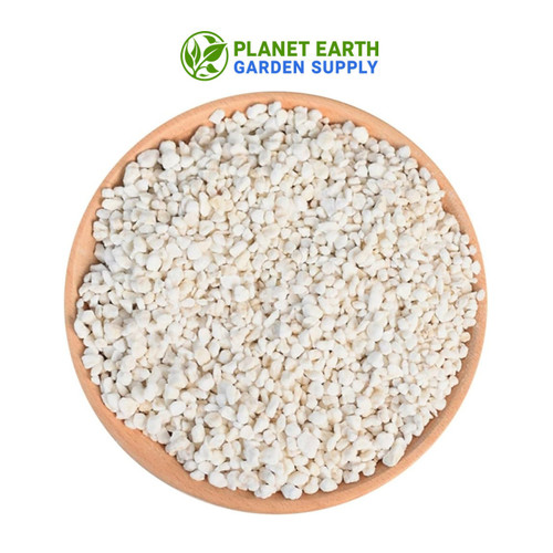 Coarse horticultural perlite, approximately 1/8 to 1/4 inch, available in two bulk totes at PlanetEarthGardenSupply.com.