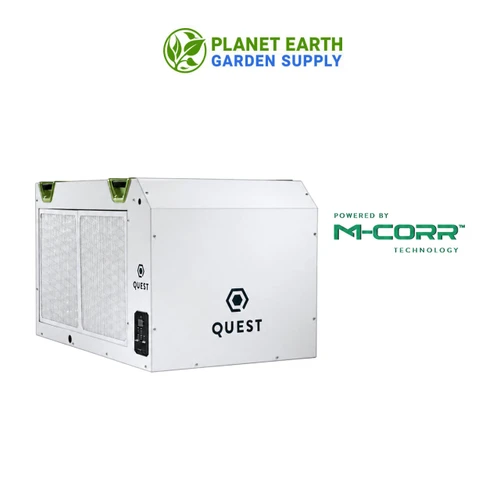 Quest 506 overhead dehumidifier delivers 500-pint daily moisture removal for commercial grow room humidity control.