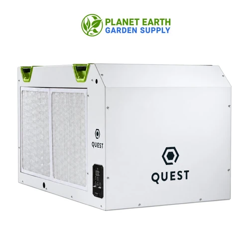 Quest 506 commercial dehumidifier features M-CoRR technology and 208–230V operation for efficient indoor cultivation moisture management.