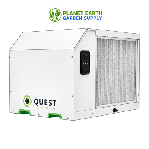 Quest 335 overhead dehumidifier removes 345 pints daily, featuring M-CoRR technology and 208/230 VAC at PlanetEarthGardenSupply.com.