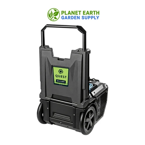 Quest Hi-E Dry 140 portable dehumidifier delivers 135-pint daily moisture removal for commercial grow room humidity control.