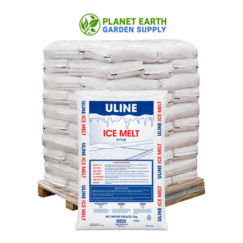Bulk ice melt in 50-pound bags for winter property maintenance at PlanetEarthGardenSupply.com.