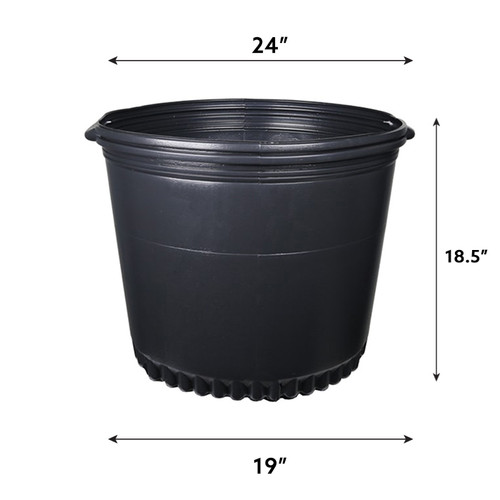 The HC Companies Thermoformed Black Plastic Round Pots (25 gallons) in Bulk (2)