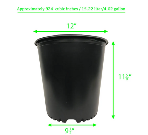 The Harvest Company Round Black Plastic Nursery Pots (5 Gallons) in Bulk (2)