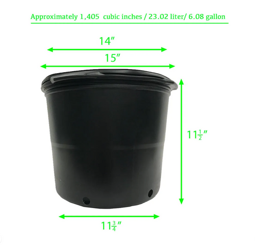 The Harvest Company Round Black Plastic Nursery Pots (7 Gallons) in Bulk (2)