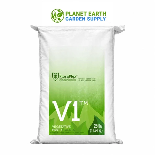 Buy FloraFlex V1 14-0-4 vegetative nutrients in bulk 25-pound bags from PlanetEarthGardenSupply.com.