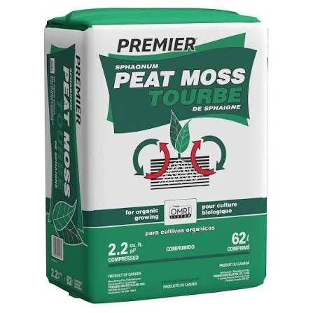 Premier Sphagnum Organic Peat Moss (2.2 cubic foot bales) in Bulk