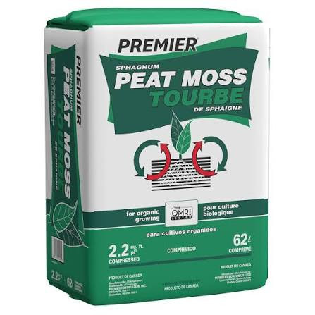 Premier Sphagnum Organic Peat Moss (2.2 cubic foot bales)