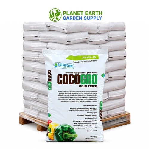 Botanicare CocoGro 1.75 cubic foot bags of buffered coconut coir for full truckload orders.