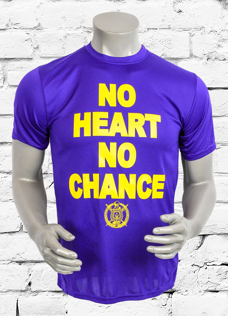 ΩΨΦ NO HEART NO CHANCE PERFORMANCE TEE