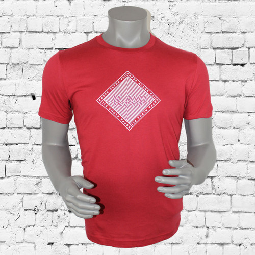 Crimson ΚΑΨ t-shirt with center chest design. This Kappa Alpha Psi shirt features a abstract diamond design, which is the perfect shirt for any casual event.  100% cotton available for immediate delivery.
