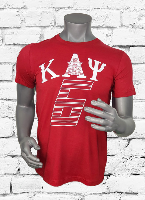Kappa Alpha Psi #6 t-shirt, is crimson cotton tee with a white screen print design.  