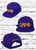 Purple Omega Psi Phi snapback with antique gold embroidered greek symbols on the front crown.