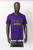 Soft cotton fabric with Omega Psi Phi Fraternity appliqué graphic detail, crew neckline and clean hem. Imported.