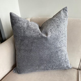Bingham cushion with textured design of matte cut velvet dots in Silver in 2 sizes