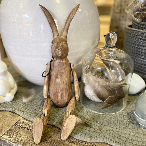 hinged wooden bunny hare